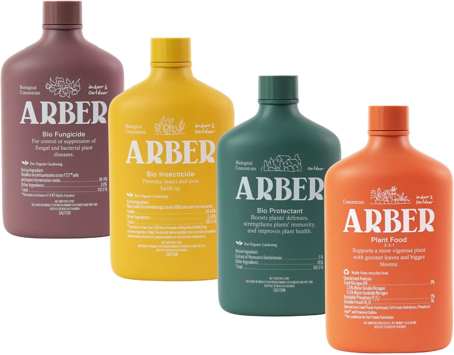 Arber Organic Holistic Plant Health Kit, for Indoor & Outdoor Plants, Vegetable and Herb Gardens and Vibrant Blooms