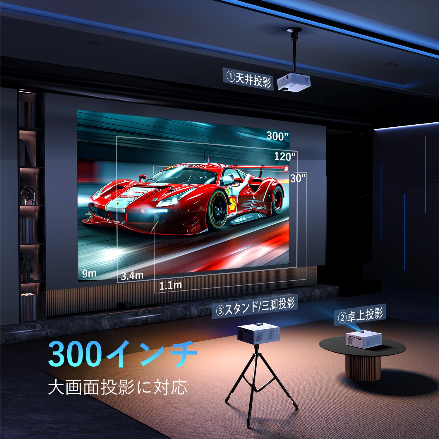 Amazon.co.jp: OWNKNEW プロジェクター 小型 4K対応 1080P解像度 