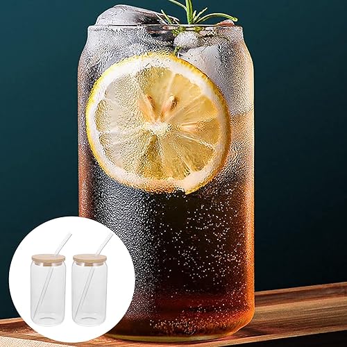 Miniatura 7 de Hemoton 2 tarros Mason con tapa y pajilla, vaso de boca ancha de 12 onzas para beber, vasos de café helado reutilizable, vasos de cóctel, funda de