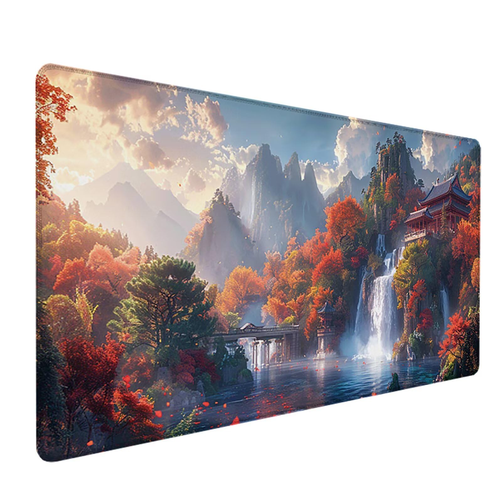 Caer Alfombrilla Ratón Gaming XXL 1500 x 800 mm, Alfombrilla Gaming Amarillo Mousepad con Base de Goma Antideslizante, Impermeable Desk Mat para Teclado y Raton, Accesorios Gaming, Regalos 7-C