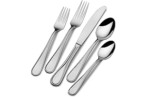 Mikasa Bravo Silverware Set for 12 | 65 Piece Set of 18/10 Stainless Steel Flatware