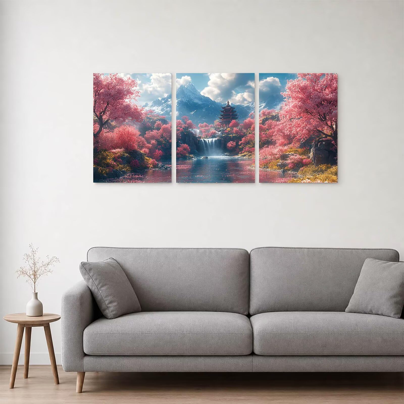 3 szt. Pełny zestaw do malowania diamentowego wodospadu, obraz diamentowy zachód słońca dla dorosłych 40 x 60 cm x 3 malowanie po numerach diamentowe malowanie do zdjęć dekoracja salonu nowoczesny