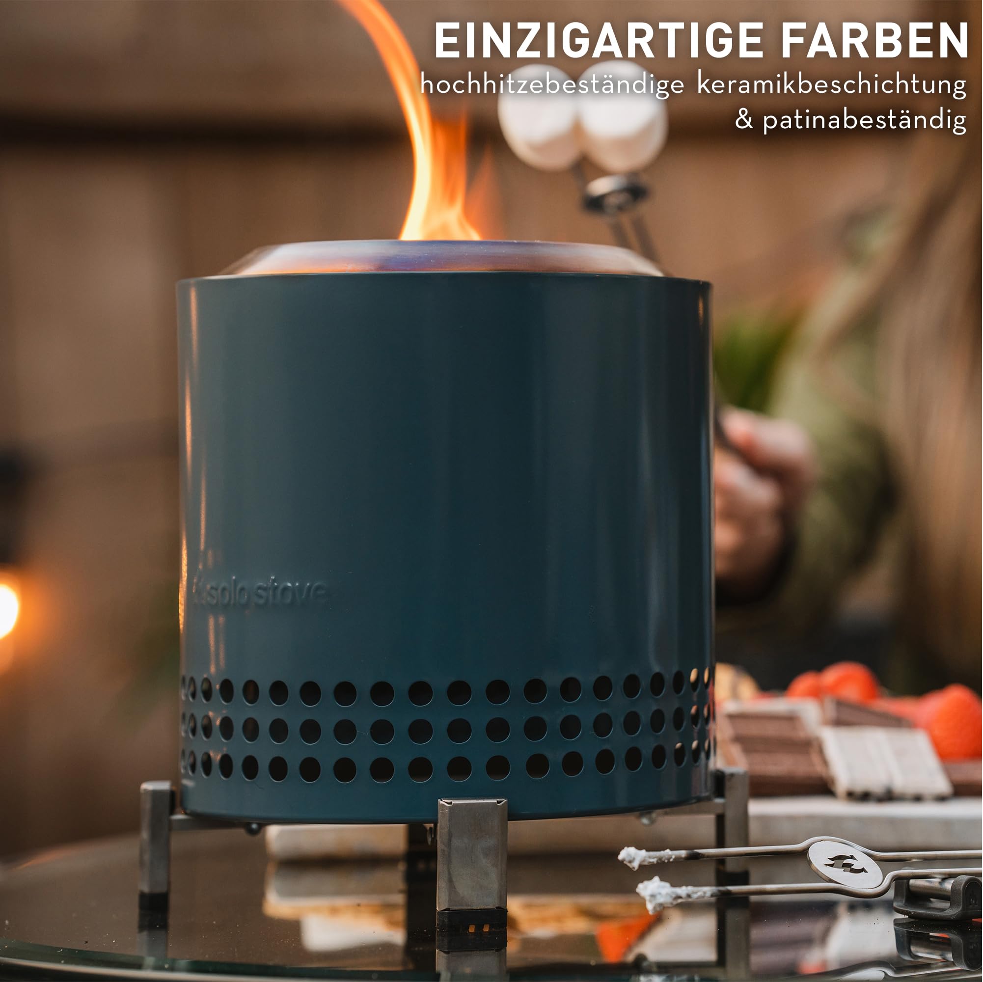 Solo Stove Mesa XL Tischfeuer Outdoor Edelstahl Mini Tischkamin 21,8 x 17,8cm 1 kg Silber