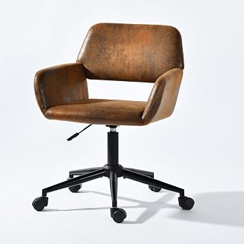 Homy Casa Swivel Adjustable Height Video Game Chair, Mid Back Armchair for Work Home Office Living Room, Modern Upholstered Computer Desk Chair