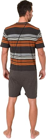 Men's Care Alzheimer's Clothing Jumpsuit Pyjama Short Sleeve with Zipper at Back and Leg
