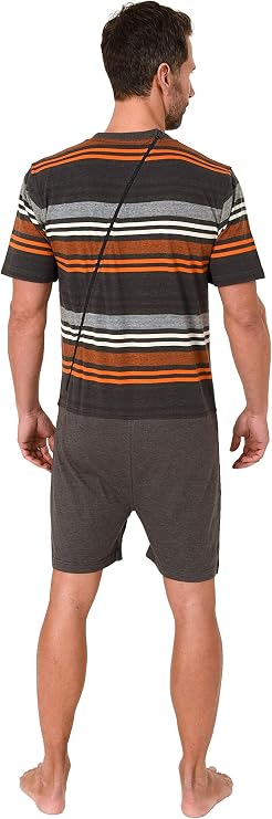 Men's Care Alzheimer's Clothing Jumpsuit Pyjama Short Sleeve with Zipper at Back and Leg
