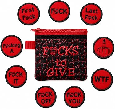 Big Bag of F*CKS to Give Zipper Pouch, Sweary Gift, Sarcastic Gag Stress Relief with17 Different Sarcastic Sayings, Handmade Gag Gift for Stress Relief, Party Favors Red
