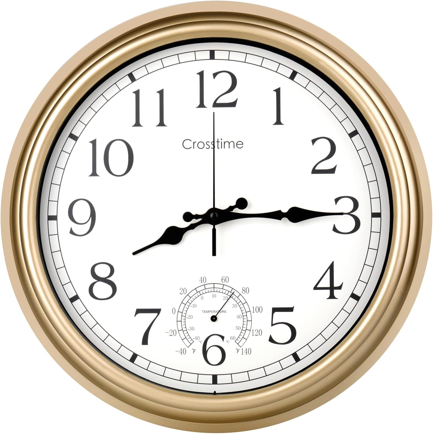 Crosstime 16 Inch Large Outdoor Clock Waterproof with