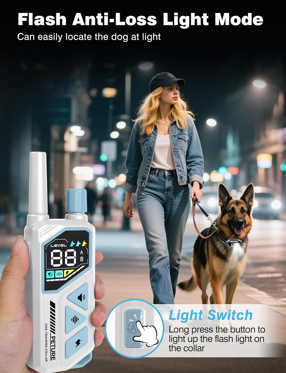 2-in-1 Dog Shock & Bark Collar Combo - New Updated Automatic Bark Collar & 3300Ft IPX7 Waterproof Remote Dog Training Collar with 3 Training Modes for All Breeds,Size,FlashLight & Security Lock