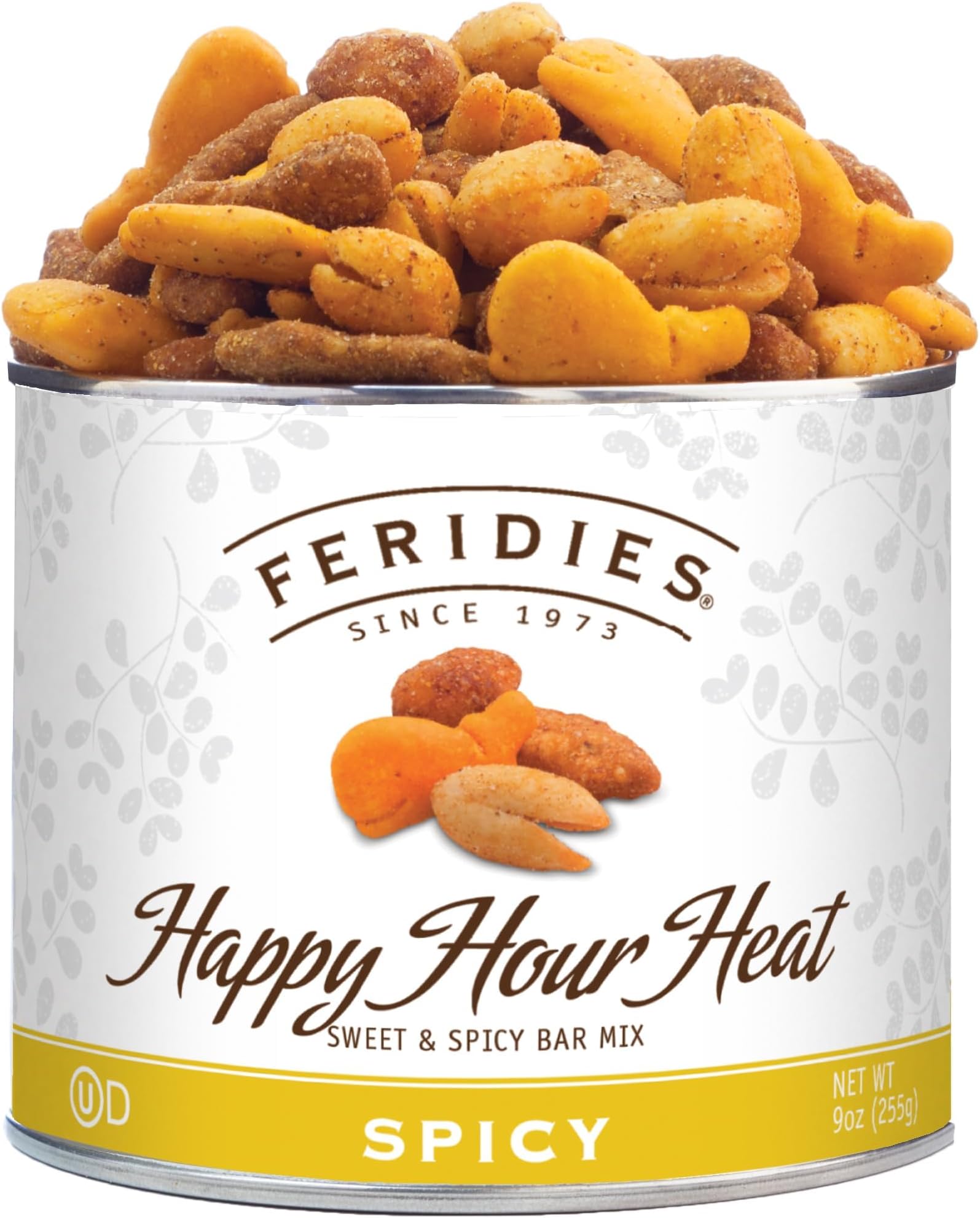 Happy Hour Heat Nuts Snack Mix, Hot and Spicy Peanuts, 9oz Vacuum-Sealed CAN