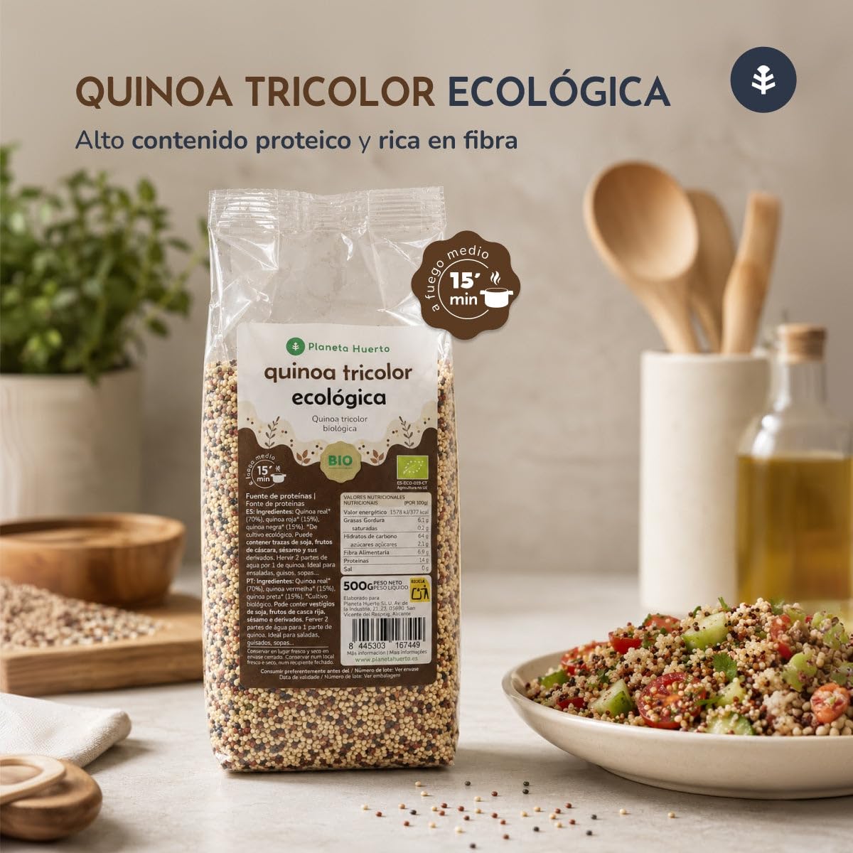 Gemüseplanette | Packung mit 10 x Quinoa dreifarbig ECO 500 g