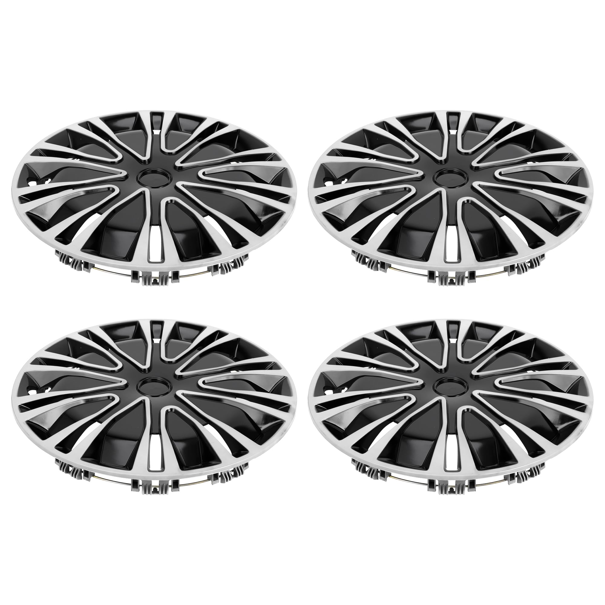 4 pcs car wheel rim hub cover wheel hub caps r14 / 14 inch universal for car pickup truck suv plastic silver tone black
