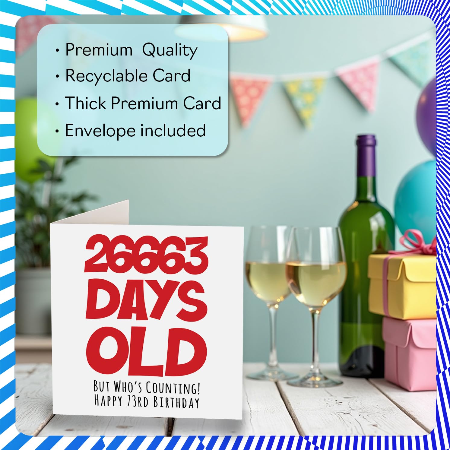 Carte D'Anniversaire 73 Ans Pour Homme Et Femme - 26663 Days