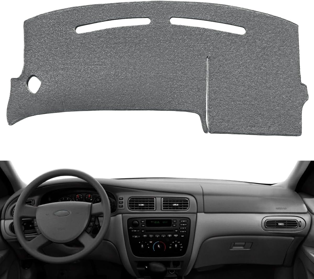 Dash Cover Mat Custom Fit for Ford Taurus/Mercury Sable Without Sensor Cutout,Dashboard Pad Cap Carpet Protector K221 (Black)