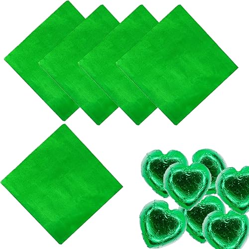 100 envoltorios de caramelo de aluminio, envoltorios de barra de caramelo de 4 x 4 pulgadas, envoltura cuadrada de papel de aluminio para barras de