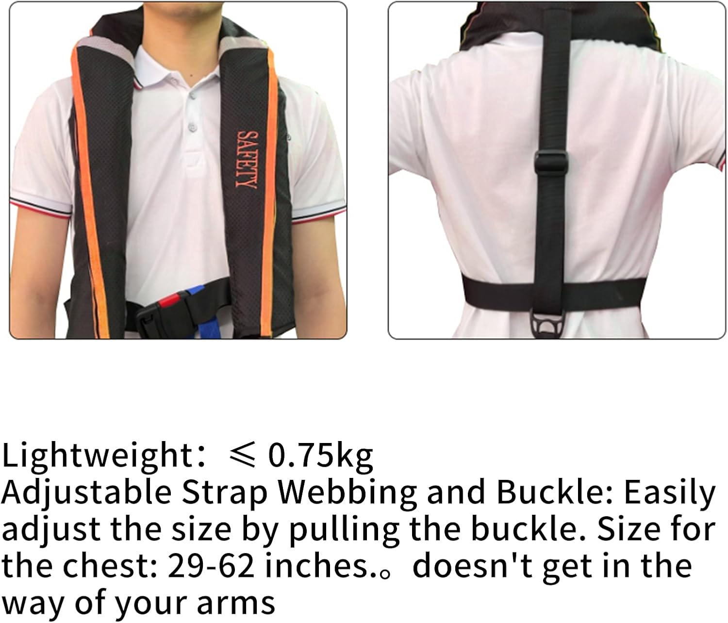 Automatic Inflatable Life Jacket|Life Vest for Adults|PFD Low Profile|Supports up to 330 lbs