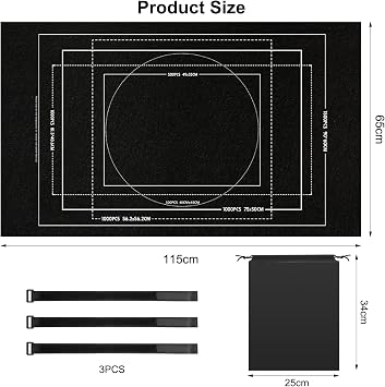 Jigsaw Puzzle Mat – Black Puzzle Mat with straps and Storage Bag, Easy Roll Up, Portable and Foldable – Ideal Jigsaw Roll for Adults, Mats for Jigsaws 1500, Large Sets Accessories