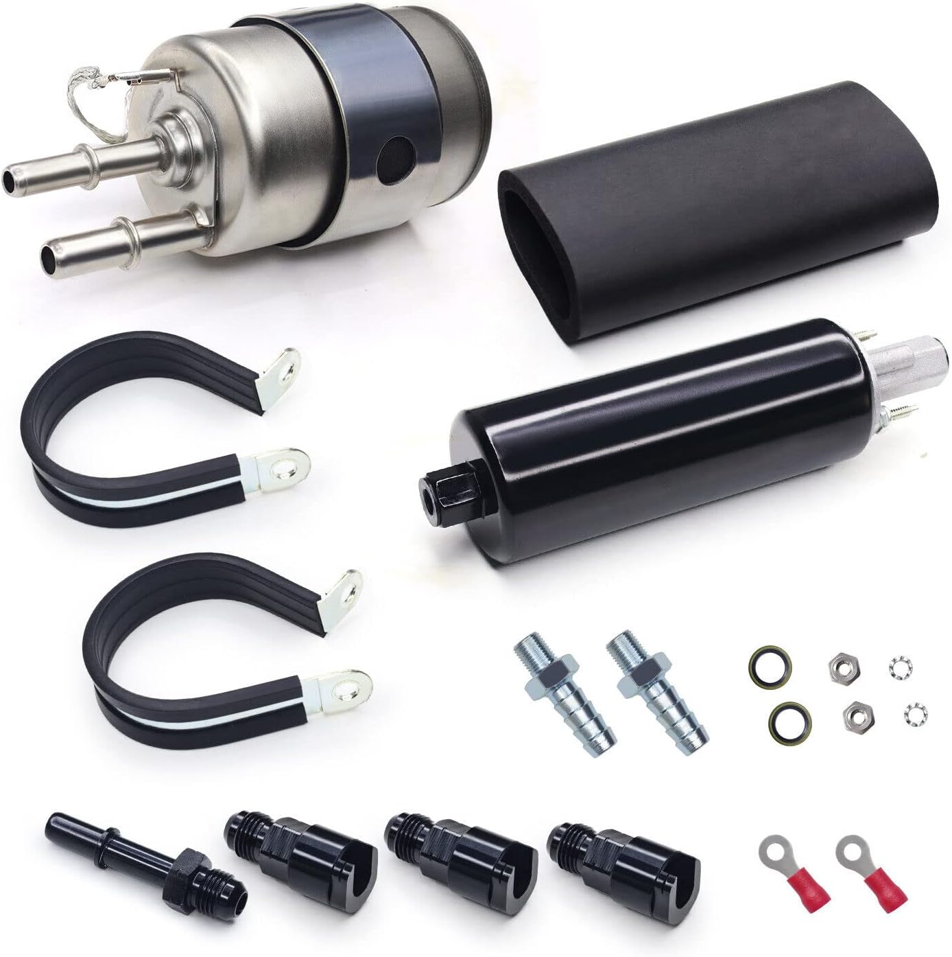 Wilaly Fuel Filter Regulator 58 PSI & GSL392 Inline Fuel Pump Kit Compatible with LS