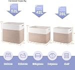 OIAHOMY Storage baskets for Shelf, Large Collapsible Storage Bins, Blanket Basket Living Room, 16.5 x 13 x 15 Inches-Pack of 2-Brown