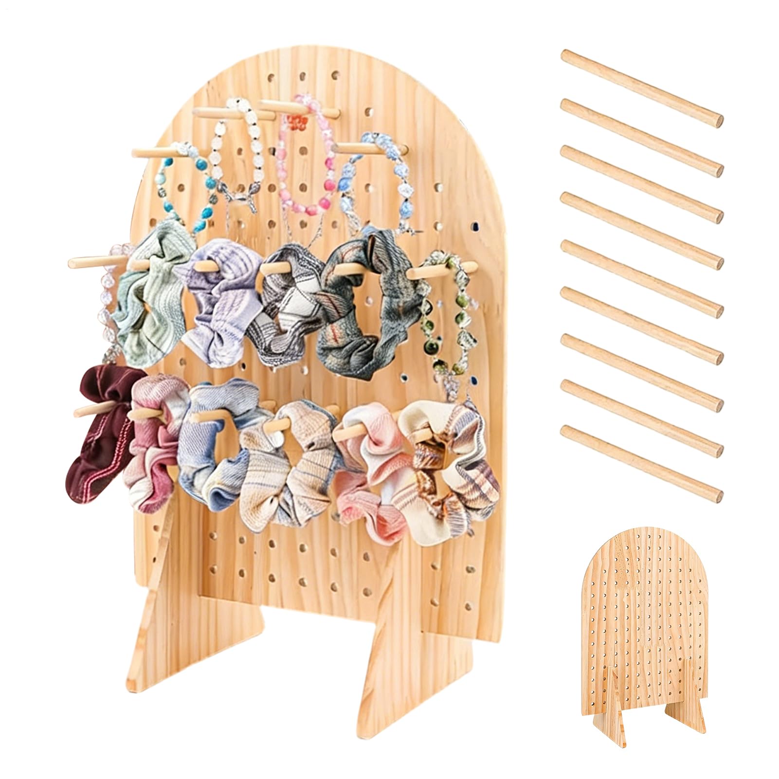 Support de panneau perforé en bois avec étagère robuste pour magasin et maison