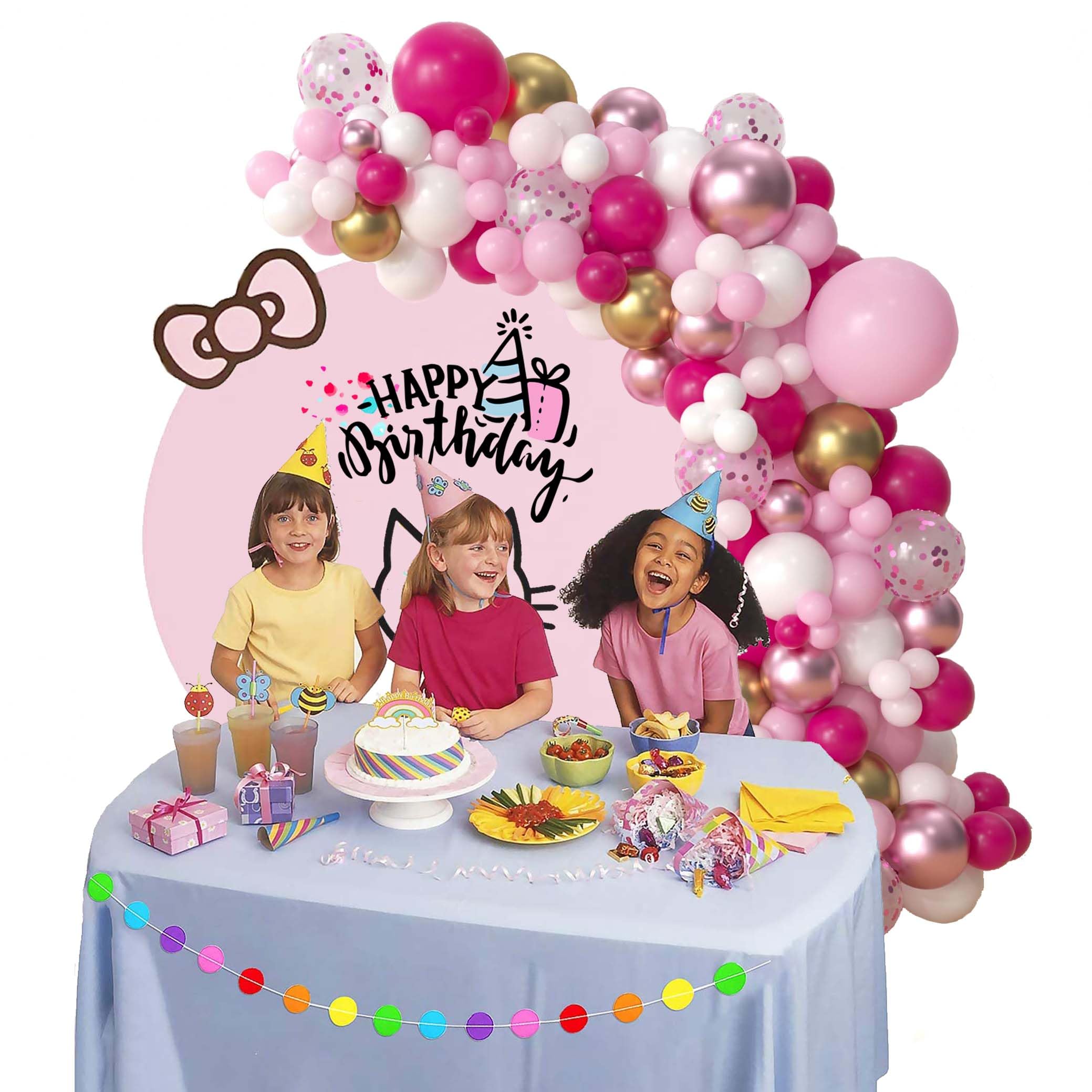 Cat Balloon Garland Kit Hello Cat Party Decorations for Festival Party Supplies, Pink, Large - Image 4