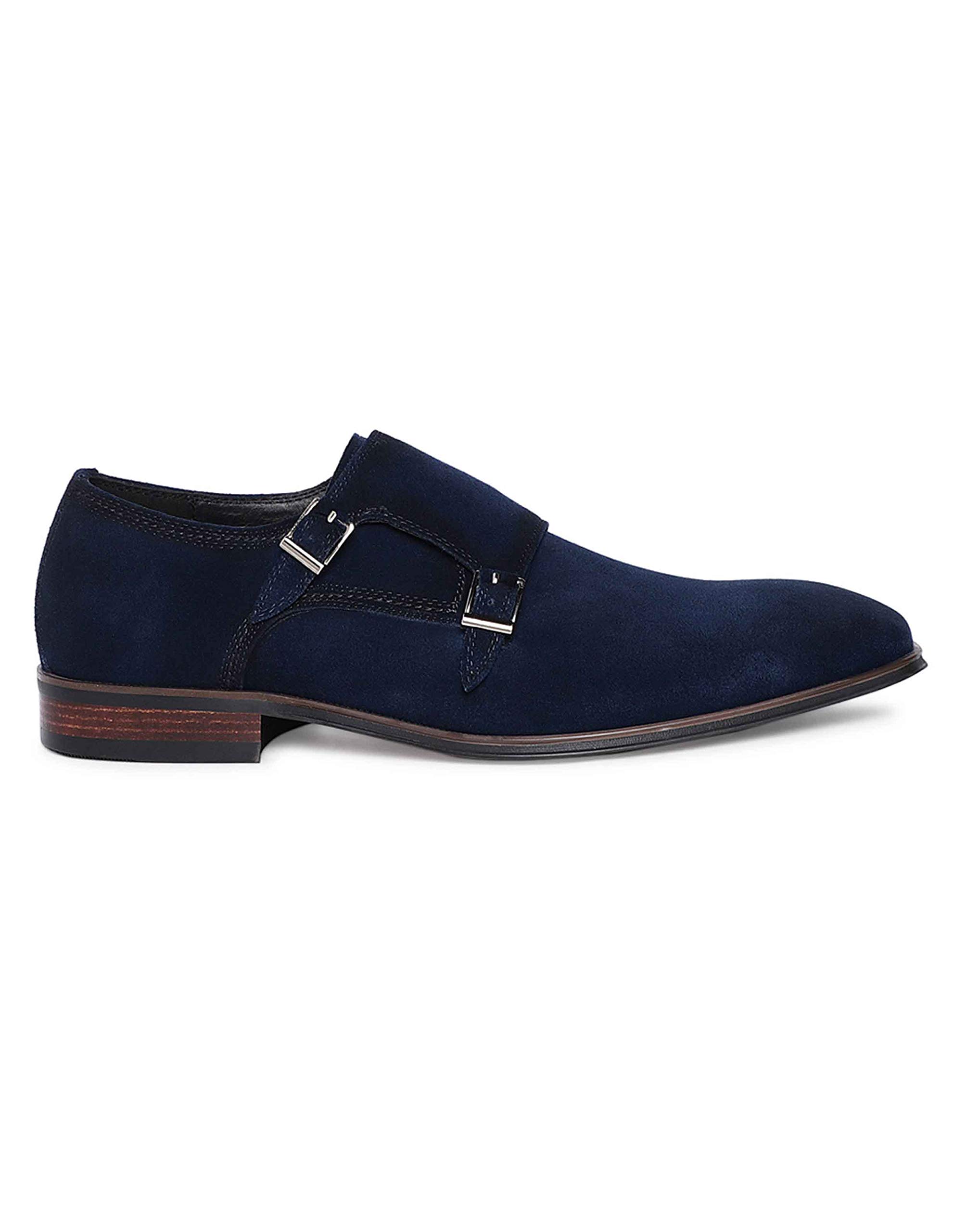 Heel & Buckle LondonMen's Navy Suede Double Monk Shoes