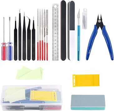 21Pcs Modeler Basic Tools Craft Set Hobby Building Tools Kit for Gundam Basic Model Assembling, Building and Repairing Fixing
