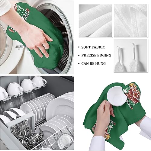 Miniatura 5 de Juego de 2 toallas de cocina y paños de cocina, diseño de gnomos de béisbol y fútbol, 18 x 28 pulgadas, reversible, algodón suave, absorbente, para