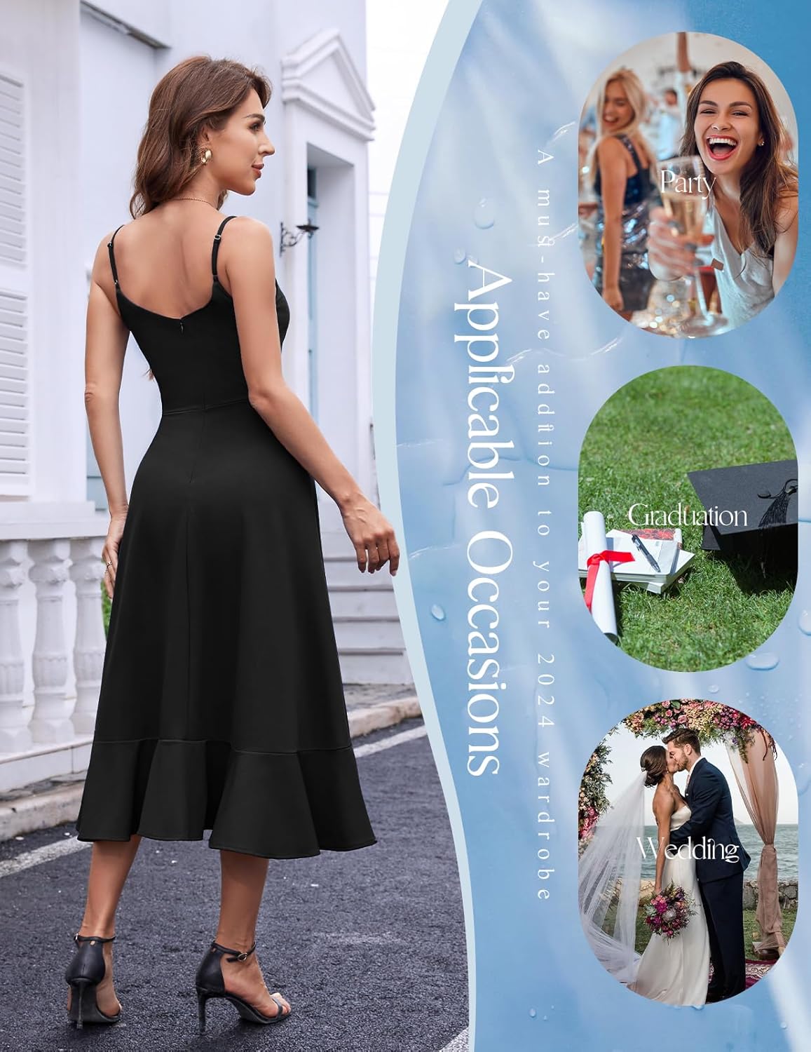 DRESSTELLS Women's Cocktail Dresses, Formal Wedding Guest Graduation Party High Low Dress - Image 4