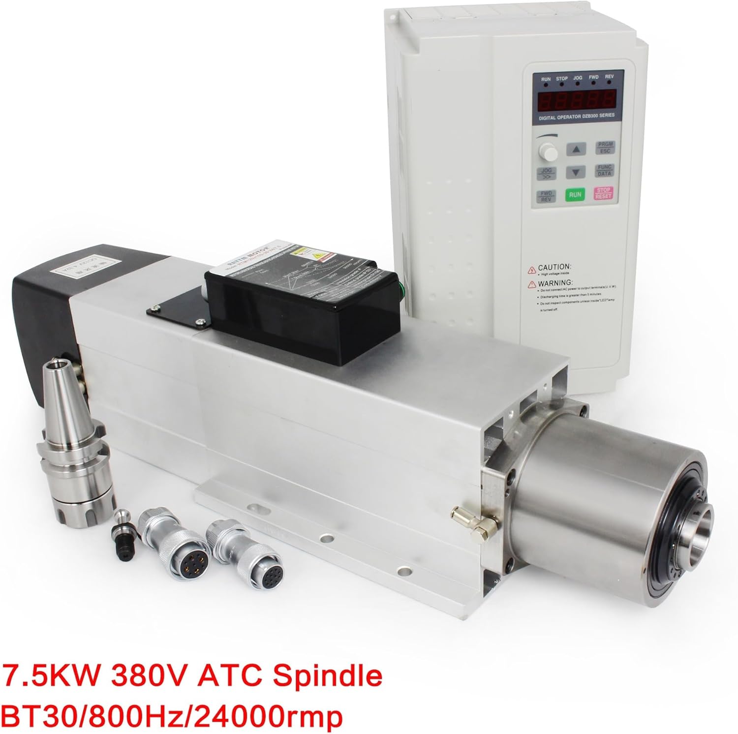 4.5KW 7.5KW BT30 Air Cooled Cooling for Metal Computerized Numerical Control Router Milling Kit Automatic Tool Change ATC Motor + FuLing Inverter(7.5KW Spindle kit,380V)