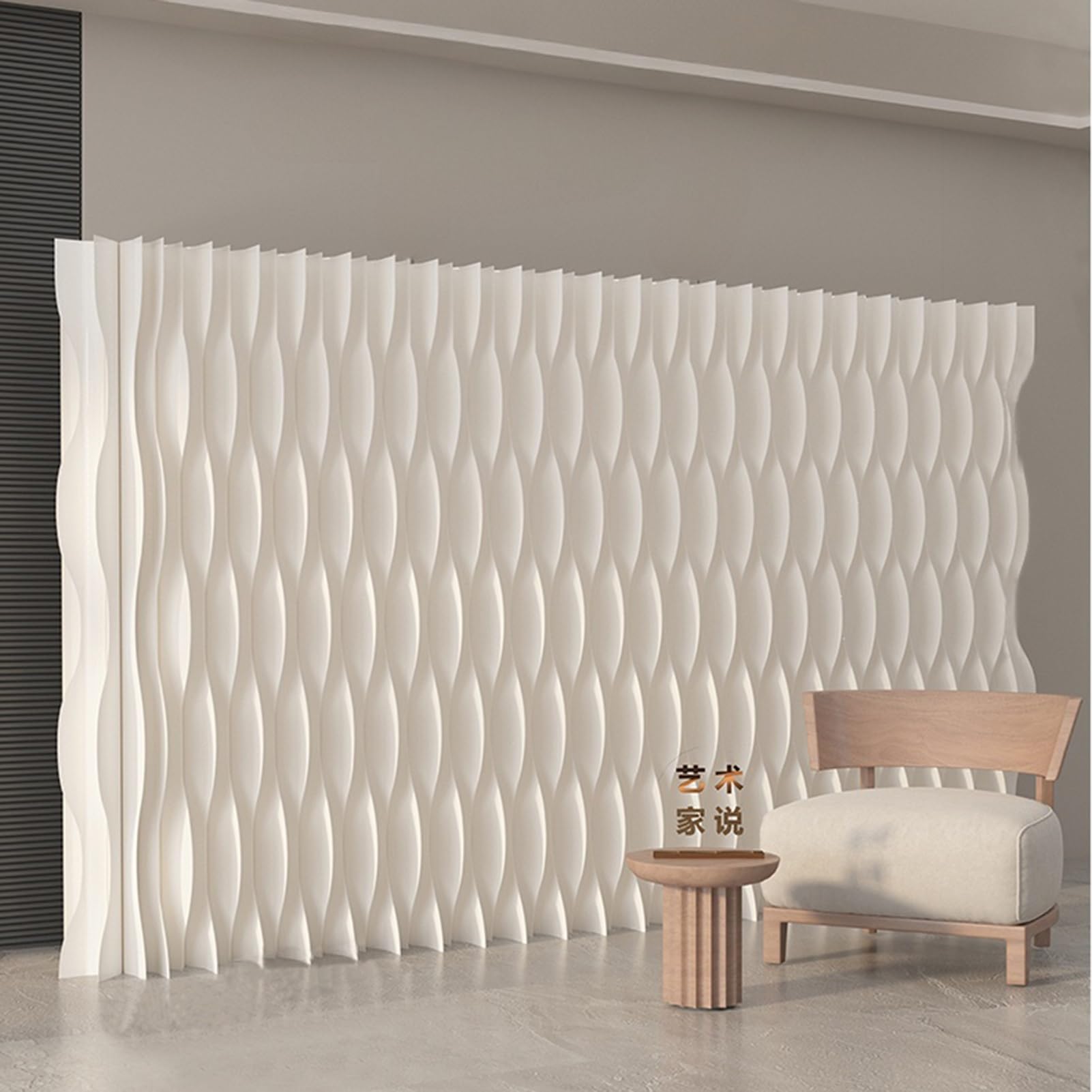 Biombo Divisor de Habitación Retractable Room Divider Paper, Office Living Room Privacy Partition Wall, Wedding Home Decoration Screen(4x2.4m/13.1x7.8FT)