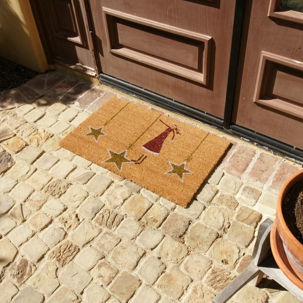 Rubber-Cal 10-106-053 Contemporary Holiday Doormat, 18 by 30-Inch, Tan