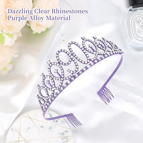 Miniatura 126 de CIEHER Juego de corona de cumpleaños 50 + banda de 50 y fabulosa banda + pin de perlas, tiara, regalos de 50, decoraciones para mujeres amigas