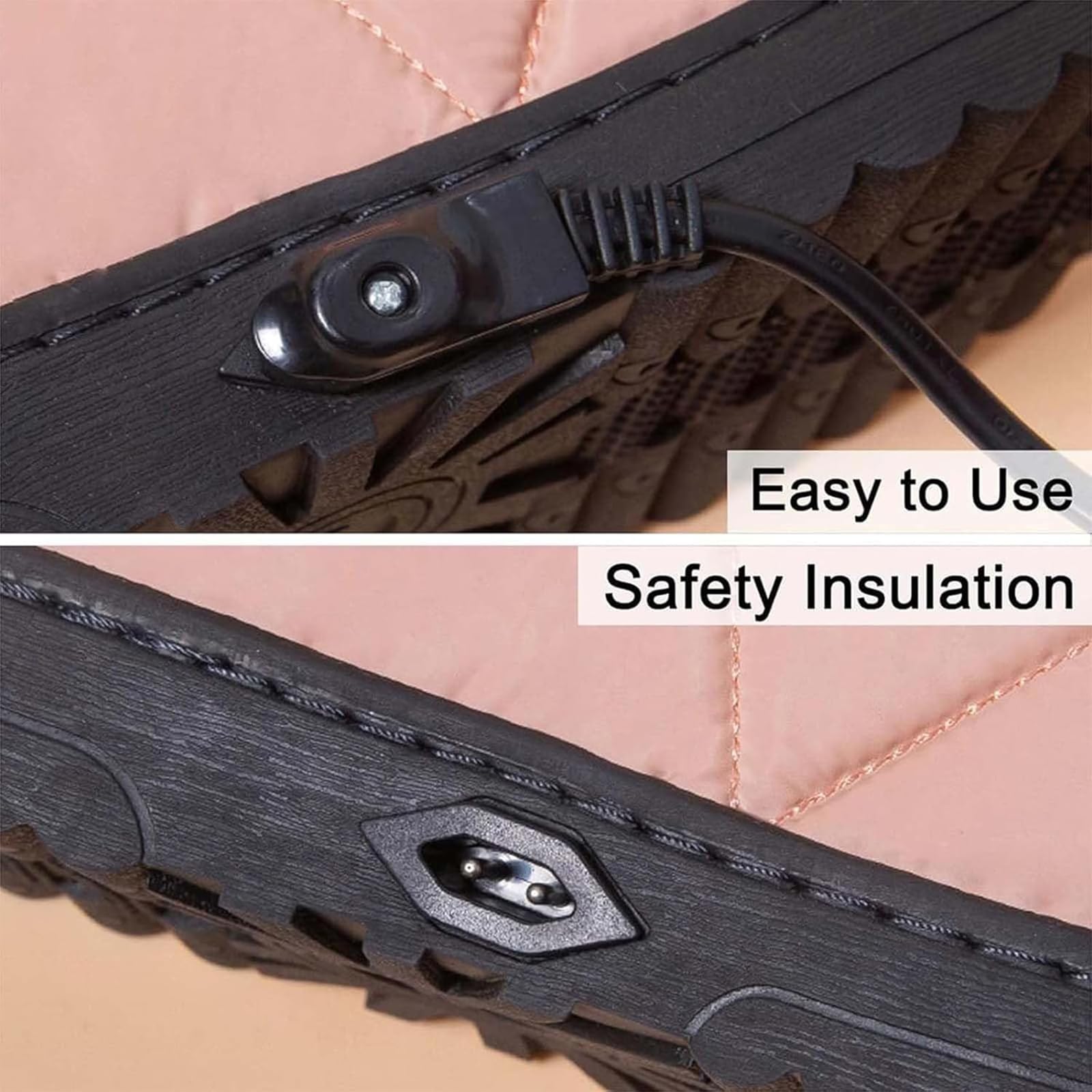 Ciabatte Riscaldate Elettriche Inverno Scaldapiedi in Morbido Confortevole Pantofole Riscaldamento Elettrico USB per Interni Ed Esterni per Uomo E Donna Scaldapiedi Elettrico,A,42/44