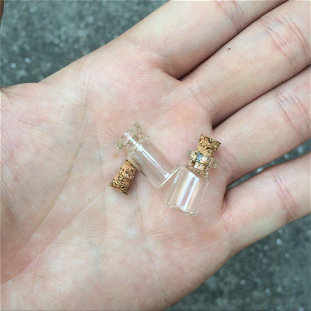 100pcs 0.5ml Cute Mini Glass Bottle With Corks Transparent Empty Small Wishing Bottle Decoration Crafts Glass Vials Jars (0.5ml (10x18x5mm))