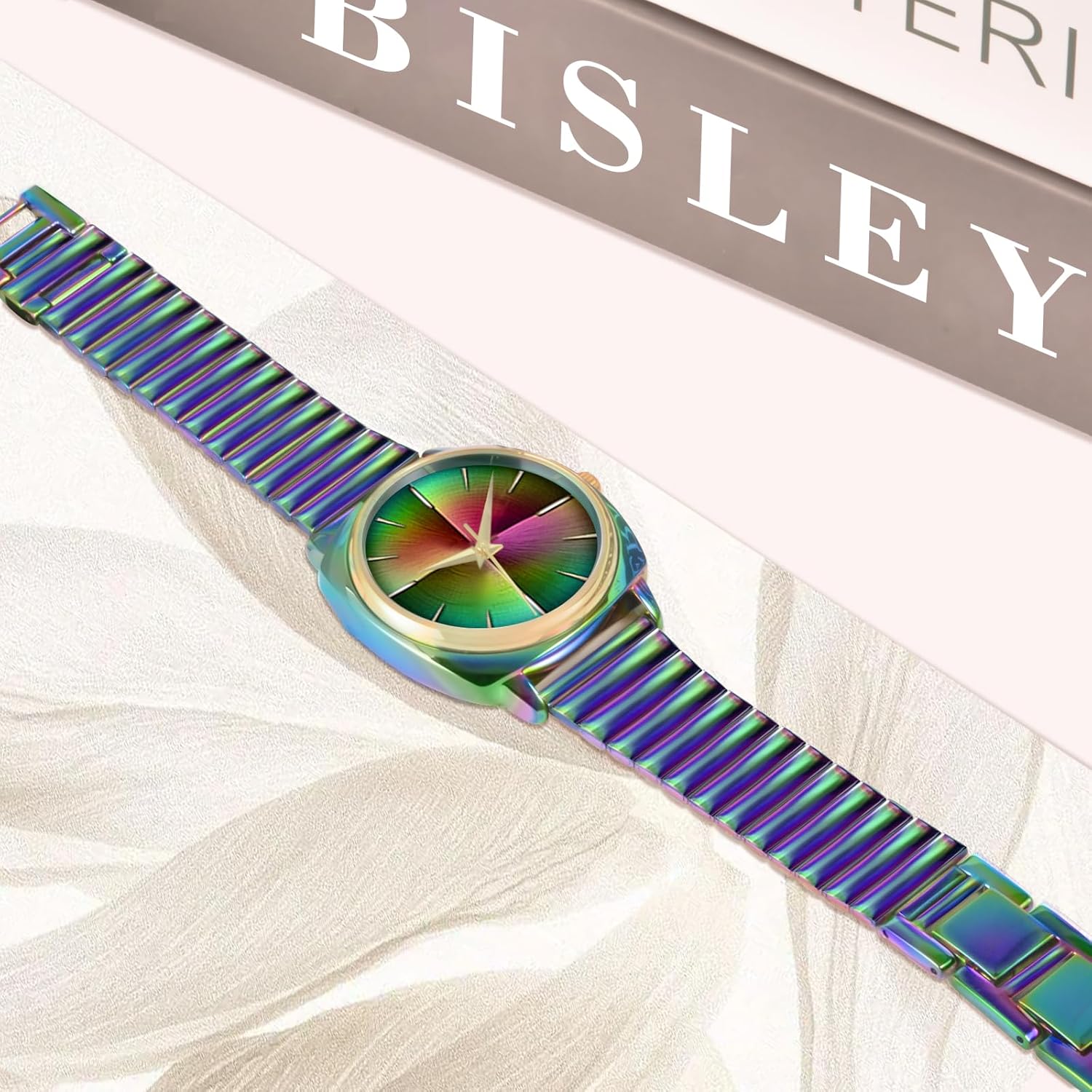 34MM Women Square Watch Metal Bracelet with Jewelry Clasp Easy to Read Waterproof Watch - Image 5