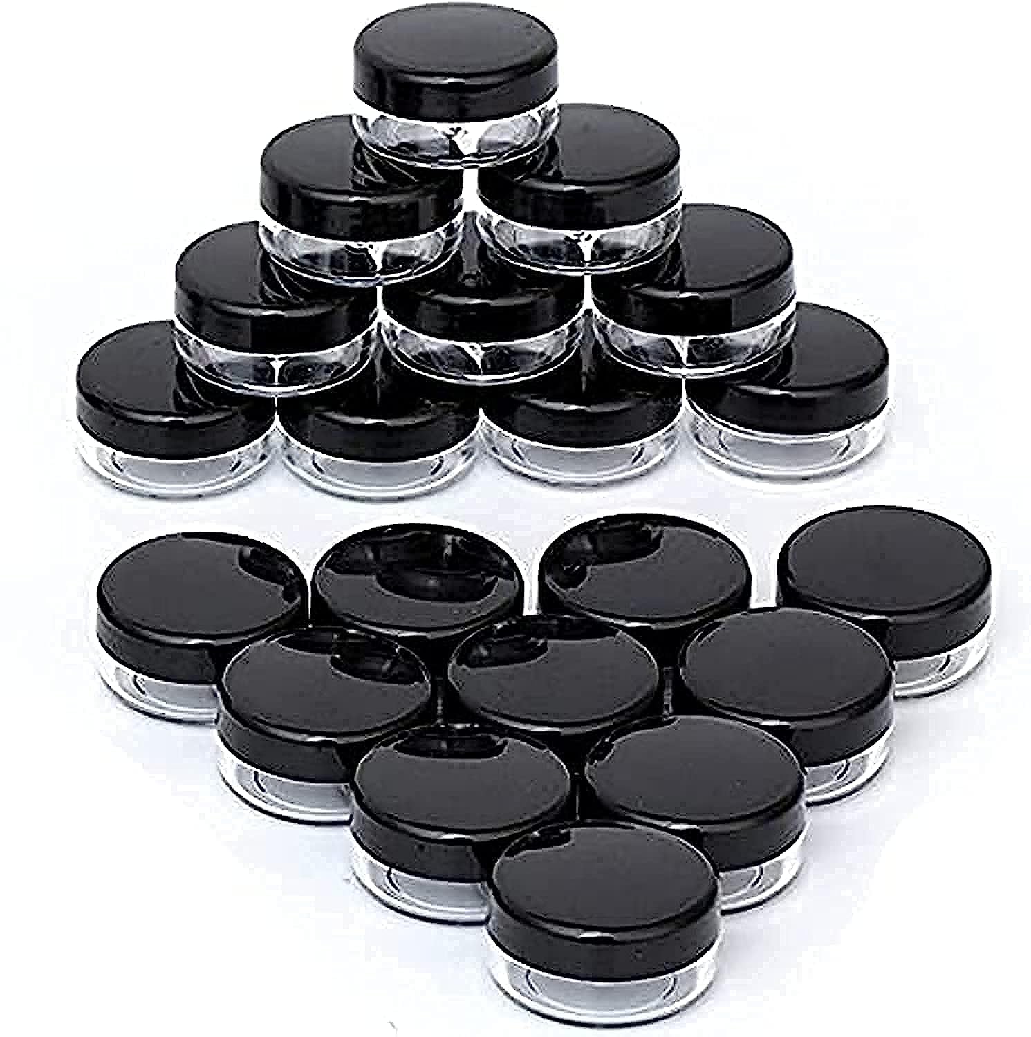 ORiTi 10pcs set 10g Black Cosmetic Containers Sample Jars with Lids Plastic Makeup Sample Containers BPA Free Pot Jars (10g 10pc set)