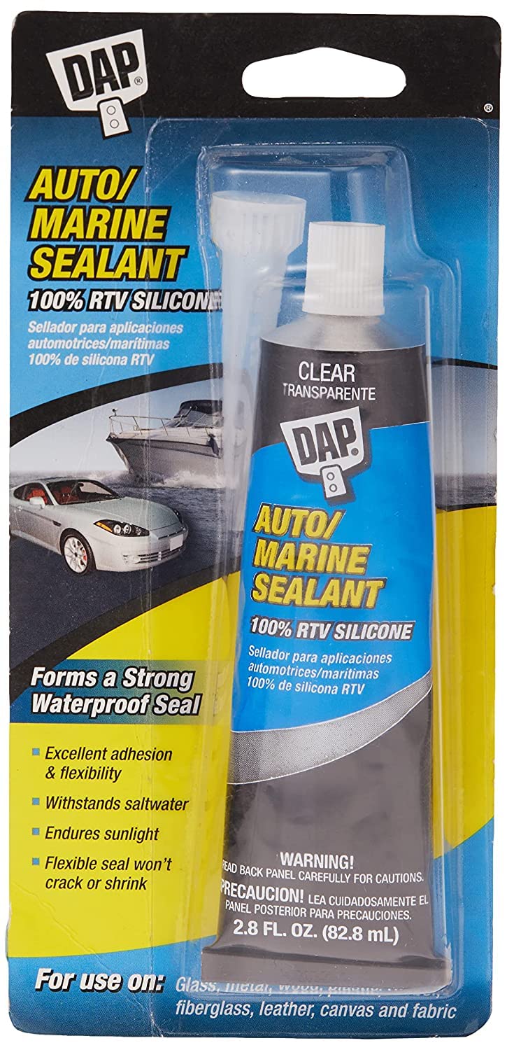 Dap 00694 2.8Ounce Silicone Rubber Auto/Marine Sealant, Clear Amazon