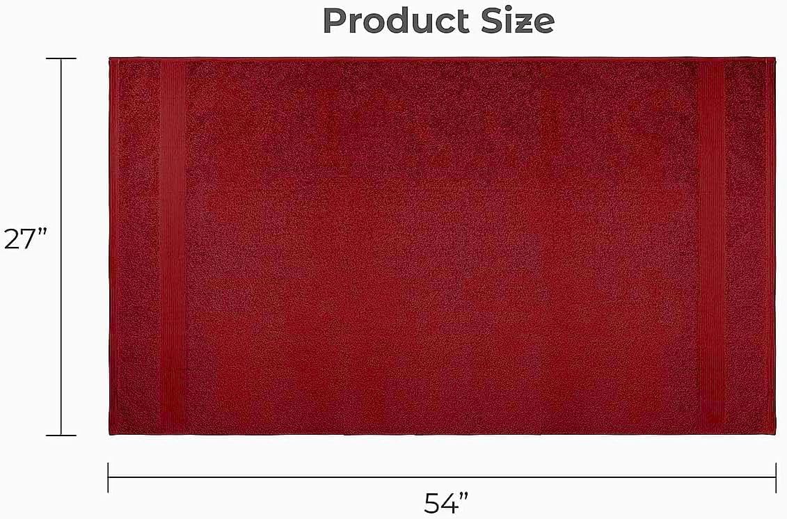 Luxury Bath Towels Set of 4 (27” x 54”) | Towels for Bathroom | Super Soft | Highly Absorbent Towels for Home, Spa, Gym (Burgundy)