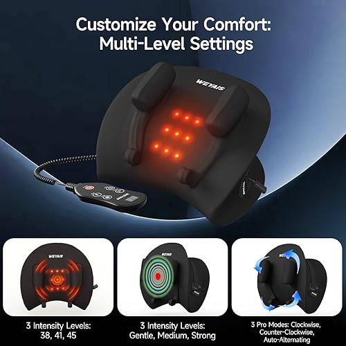 Miniatura 4 de Masajeador de cuello 2025, relajante de cuello y hombros con calor, 3 modos y fuerzas, masajeador de cuello para aliviar el dolor de tejido