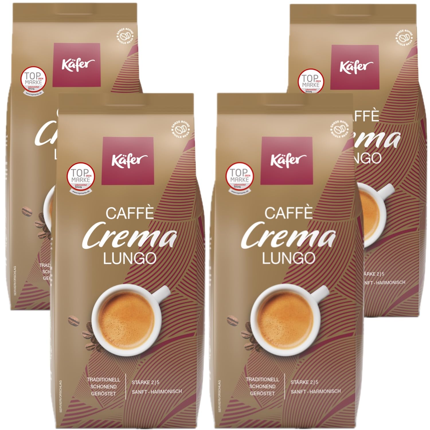 K?fer Caff? Crema, 1000g, ganze Bohne 4er Pack
