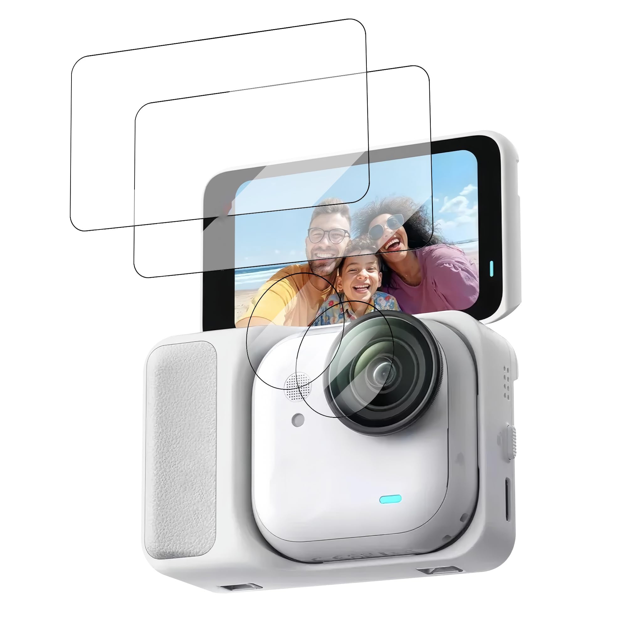 4Pcs Lens Protector, Camera Screen Protector and Lens Protector Kit for Insta 360 GO Ultra, Tempered Glass Cover Set for Camera Equipment Protection and Maintenance