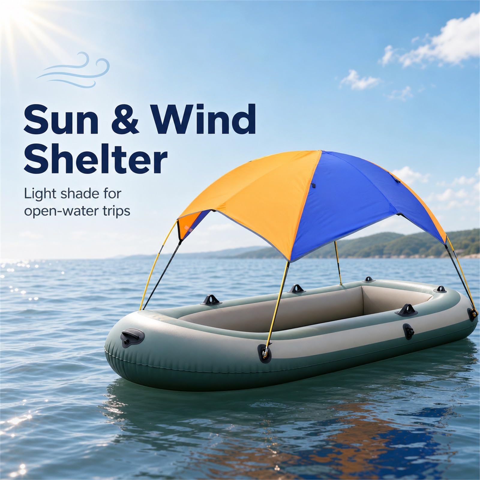 Tendalino a T Estensione,Tendalino per Barca,Bimini di Prua con Tendalinos Tendas pers Barca,Protezione UV,Antivento,Resistenza allo Strappo,per Yachts,motoscafi e Barche da Pesca