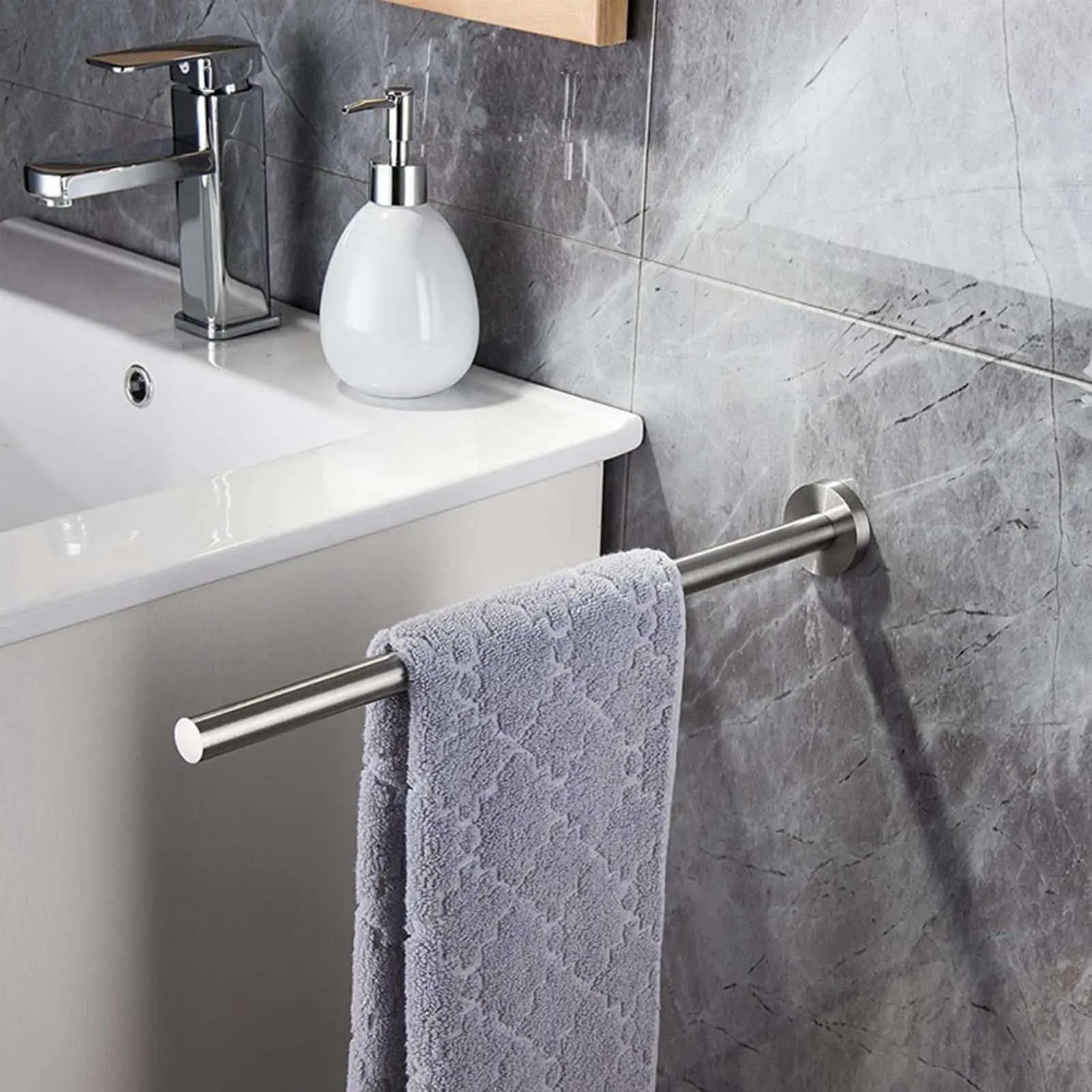Toallero 40.2cm Towel Racks Bathroom Hardware Sliver 304 Stainless Steel Towel Holder Bathroom para BañO Y Cocina(Two)
