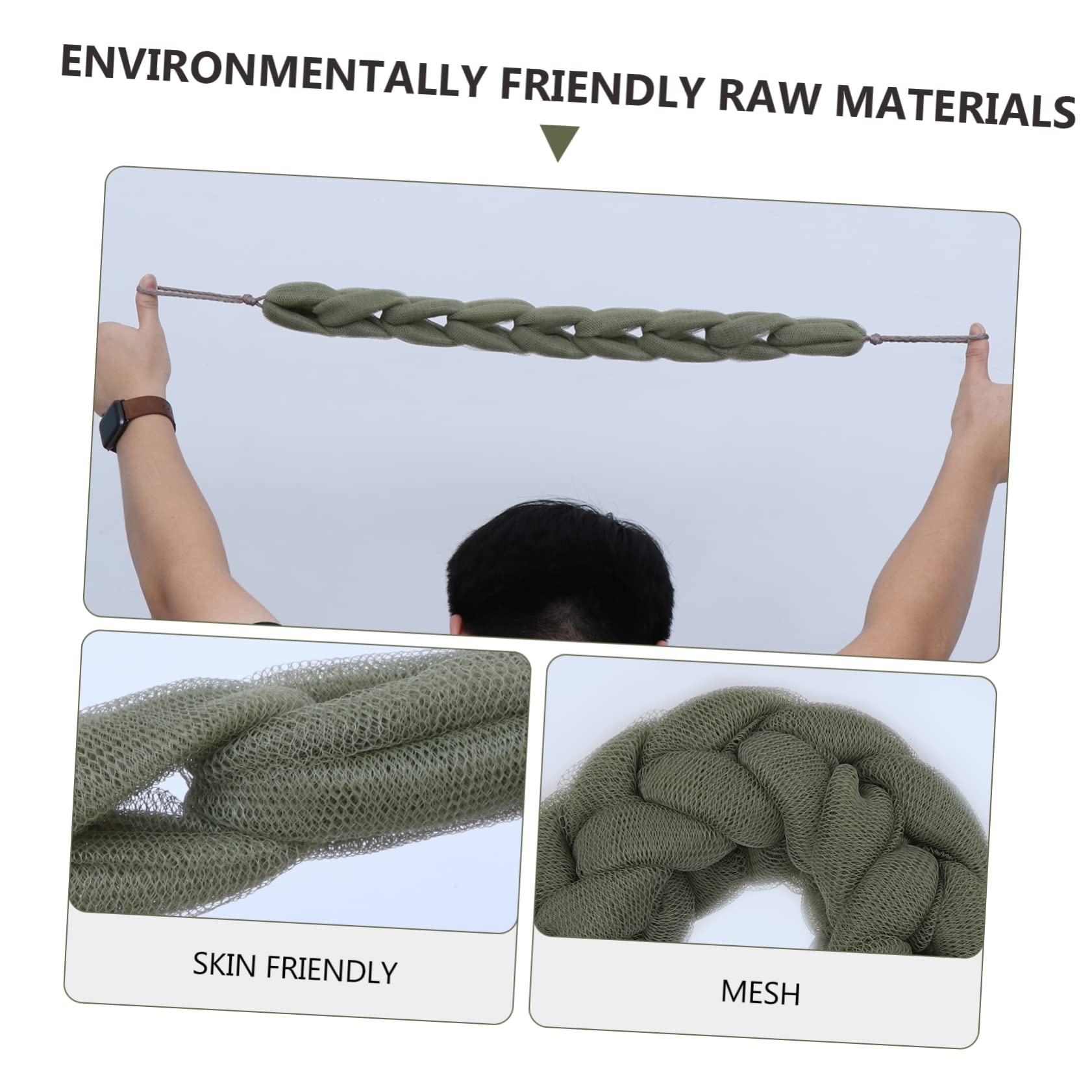 BESTYASH Bathing Scrubbing Strip Mesh Shower Scrubber for Gentle Exfoliation Body Cleansing and Rich Foaming for Home Use