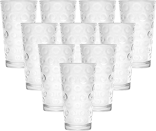 Vista 35 de Circleware Hill Street - Juego enorme de 10 vasos altos para beber, 15.75 onzas, vasos de base pesada para agua, cerveza, jugo, bar, decoración