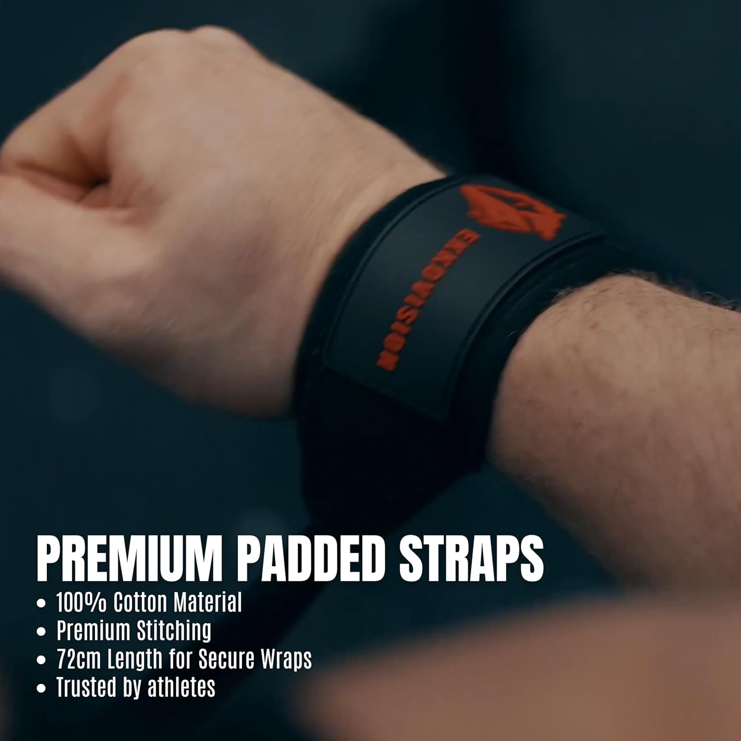 Weight Lifting Straps, Wrist Support for Men, Heavy Duty Thick Comfortable Lifting Straps, Secure Fit, Enhanced Grip, Straps for Weightlifting & Gym Training, Black - Image 2