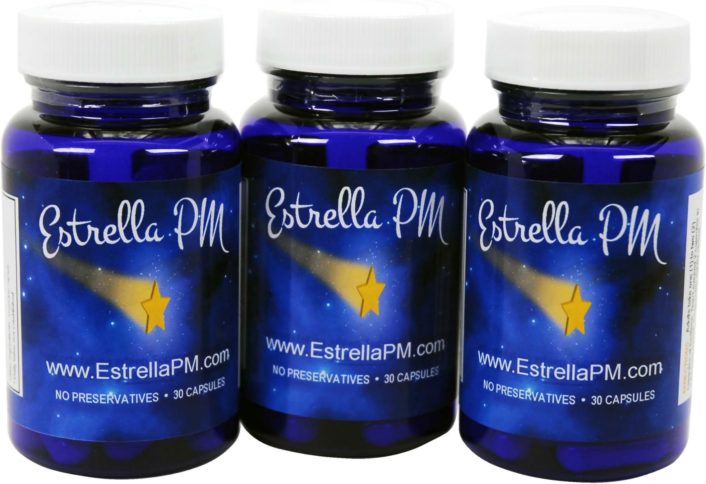 3 Pack Amazon Overall Pick * Rated Higher* Purchased More Often* Delivered More Quickly Amazon Since February 2017 Natural Sleep Aid Estrella PM 3 Pack Physician Formulated