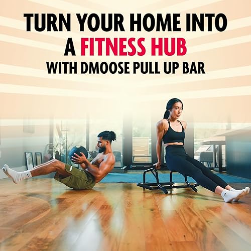 Miniatura 7 de DMoose Pull Up Bar for Doorway - Upto 350 Lbs Capacity, Chin Up Bar with No Screwing & No Slipping Hanging Bar with Padded Handles for Strength