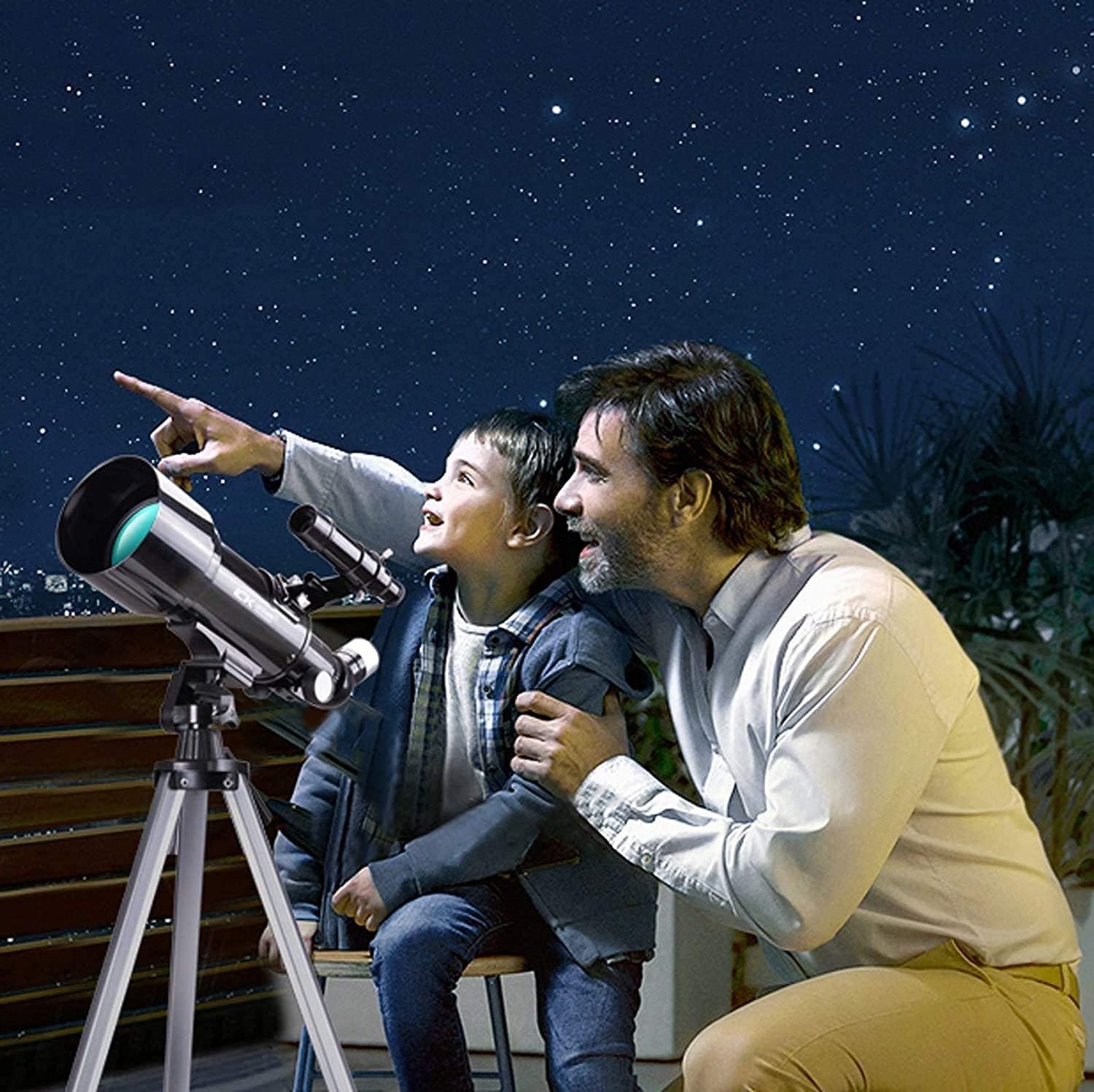 Professional National Geographic Telescope Portable Travel Telescope for Adult with A Finder Scope Low Light Waterproof HD with Backpack and Moon Filter